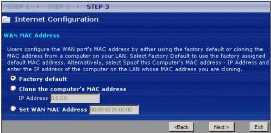 ZYXEL NBG416N - WAN MAC Address - 1