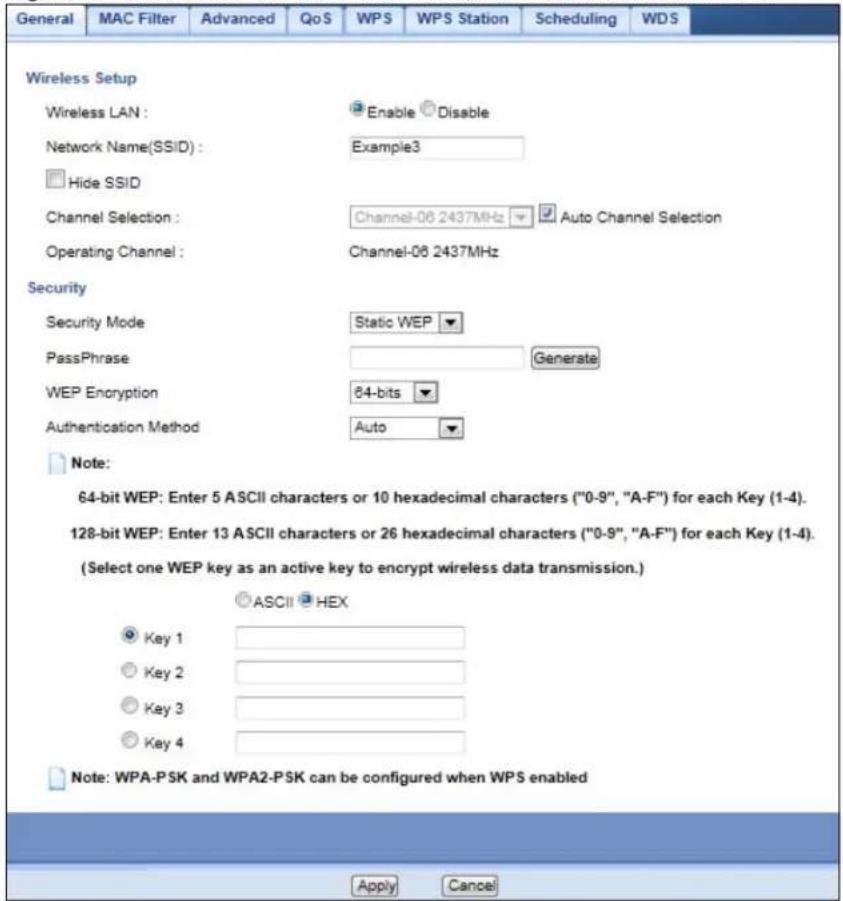 ZYXEL NBG6503 - WEP Encryption - 1
