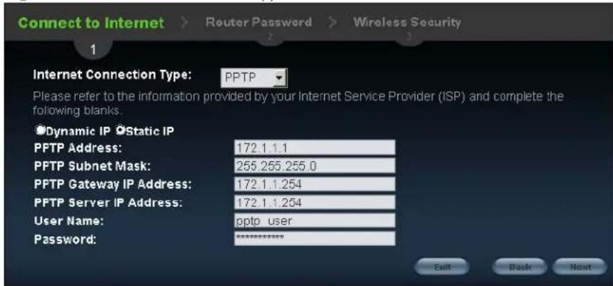 ZYXEL NBG6503 - Connection Type: PPTP - 1