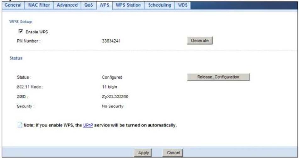 ZYXEL NBG6503 - WPS Screen - 1