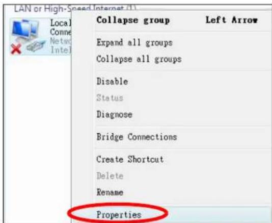 ZYXEL NBG6503 - Right-click Local Area Connection and then select Properties. - 1