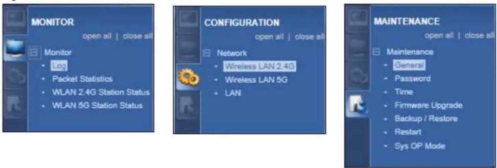 ZYXEL NBG6503 - Navigation Panel - 1