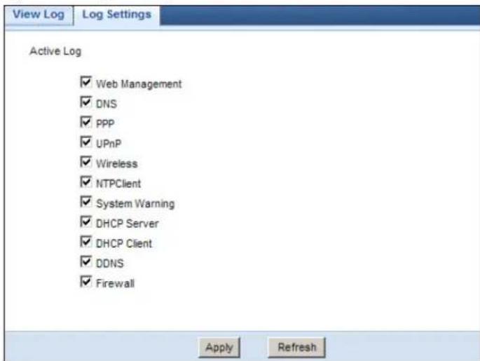 ZYXEL NBG6503 - View Log - 2
