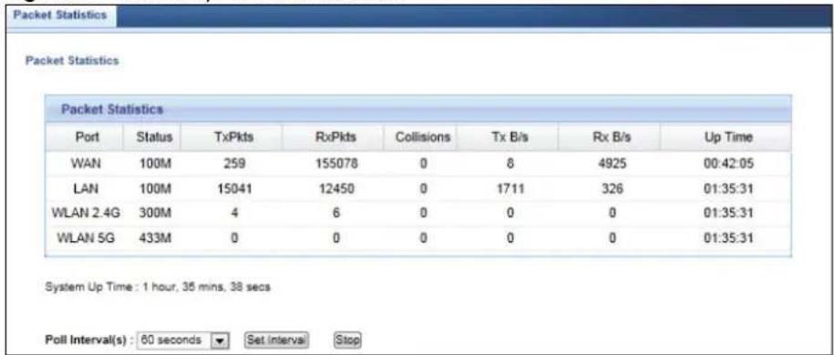 ZYXEL NBG6503 - Packet Statistics - 1
