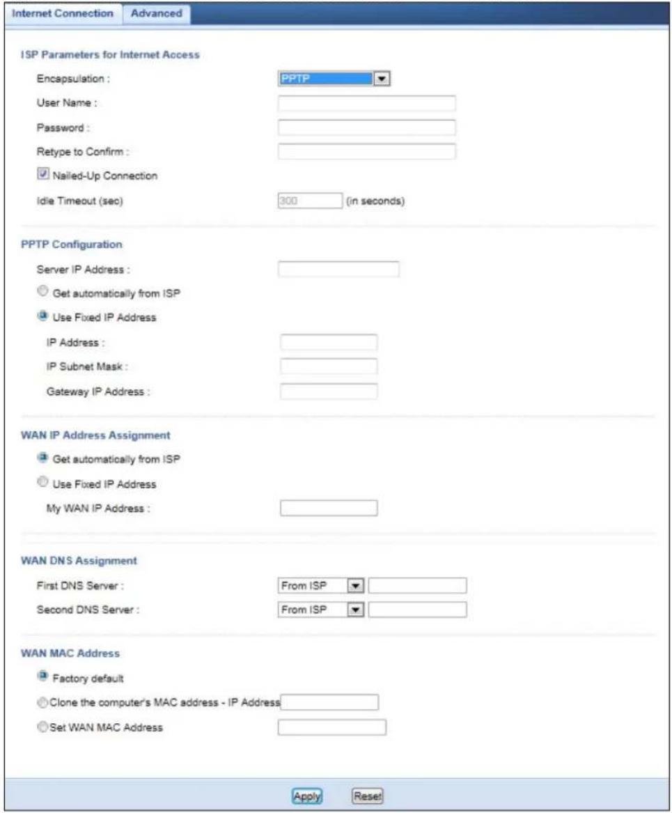ZYXEL NBG6503 - PPTP Encapsulation - 1