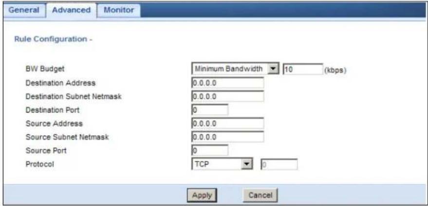 ZYXEL NBG6503 - Rule Configuration: User Defined Service Rule Configuration - 1