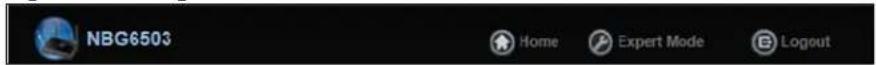 ZYXEL NBG6503 - Navigation Panel - 1