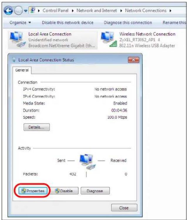 ZYXEL NBG6503 - Click Change adapter settings. - 2
