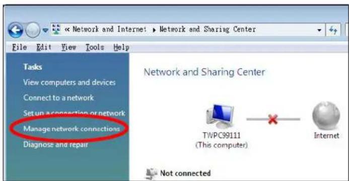ZYXEL NBG6503 - Click Manage network connections. - 1
