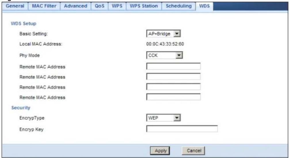 ZYXEL NBG6503 - WDS Screen - 1