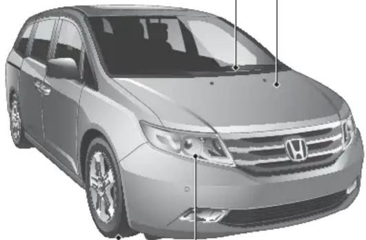 Honda Odyssey (2013) - Balais d'essuie-glaces P. 358 - 1