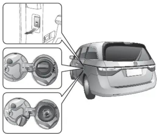 Honda Odyssey (2013) - Remplissage du réservoir de carburant P.318 - 1