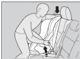 Honda Odyssey (2013) - Installation d'un siège de sécurité pour enfant avec une ceinture sous-abdominale/épaulière - 3