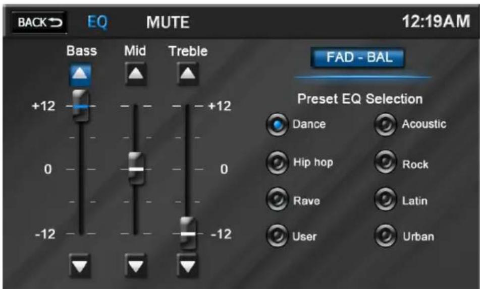 AUDIOVOX VME 9520NAV - Audio Control Menu - 1