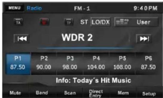 AUDIOVOX VME 9520NAV - Radio Text message bar - 1