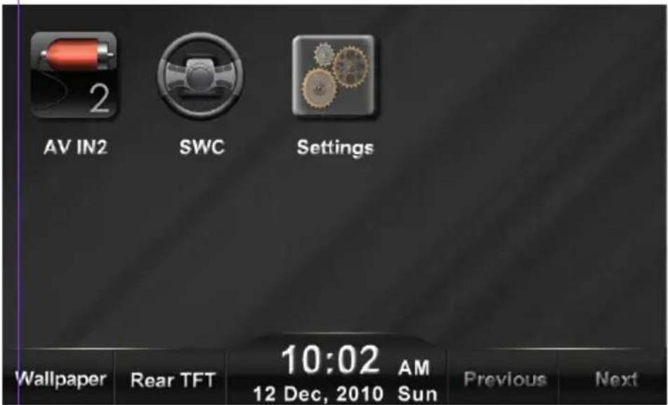 AUDIOVOX VME 9520NAV - Menu principal - 1