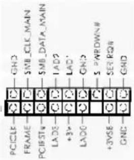 PC1CLK FRAME PC1ST# LAD +3V LAD0 +3VSE GND GND $MB_CLK_MAIN $MB_DATA_MAIN LAD2 LAD1 GN13 $=ARWDN# SER1RQ# GND