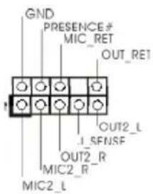 GND PRESENCE# MIC_RET OUT_RET OUT2_L I_SFNSF OUT2_R MIC2_R MIC2_L
