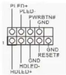PI FD+ PLED- PWRBTN# GND 1 GND RESET# GND HDLED- HDLED+