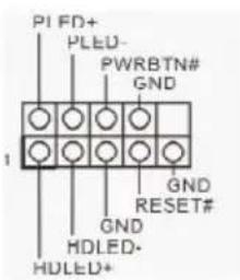 PI FD+ PLED- PWRBTN# GND 1 GND RESET# GND HDLED- HDLED+