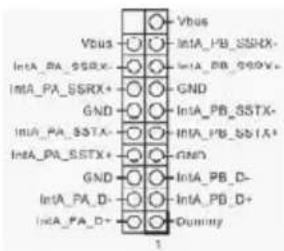 Vbus IntA_PA_SSRX- IntA_PA_SSRX+ GND IntA_PA_SSTA- IntA_PA_SSTX+ GND IntA_PA_D- IntA_PA_D+ Vbus IntA_PB_SSHX- IntA_PB_SDDV+ GND IntA_PB_SSTX- IntA_PB_SSTX+ GND IntA_PB_D- IntA_PB_D+ Dummy 1