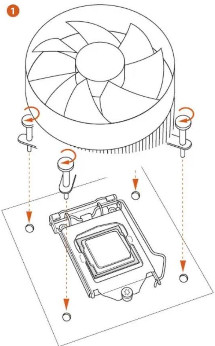 ASROCK Z87M Pro4 - Installing the CPU Fan and Heatsink - 2