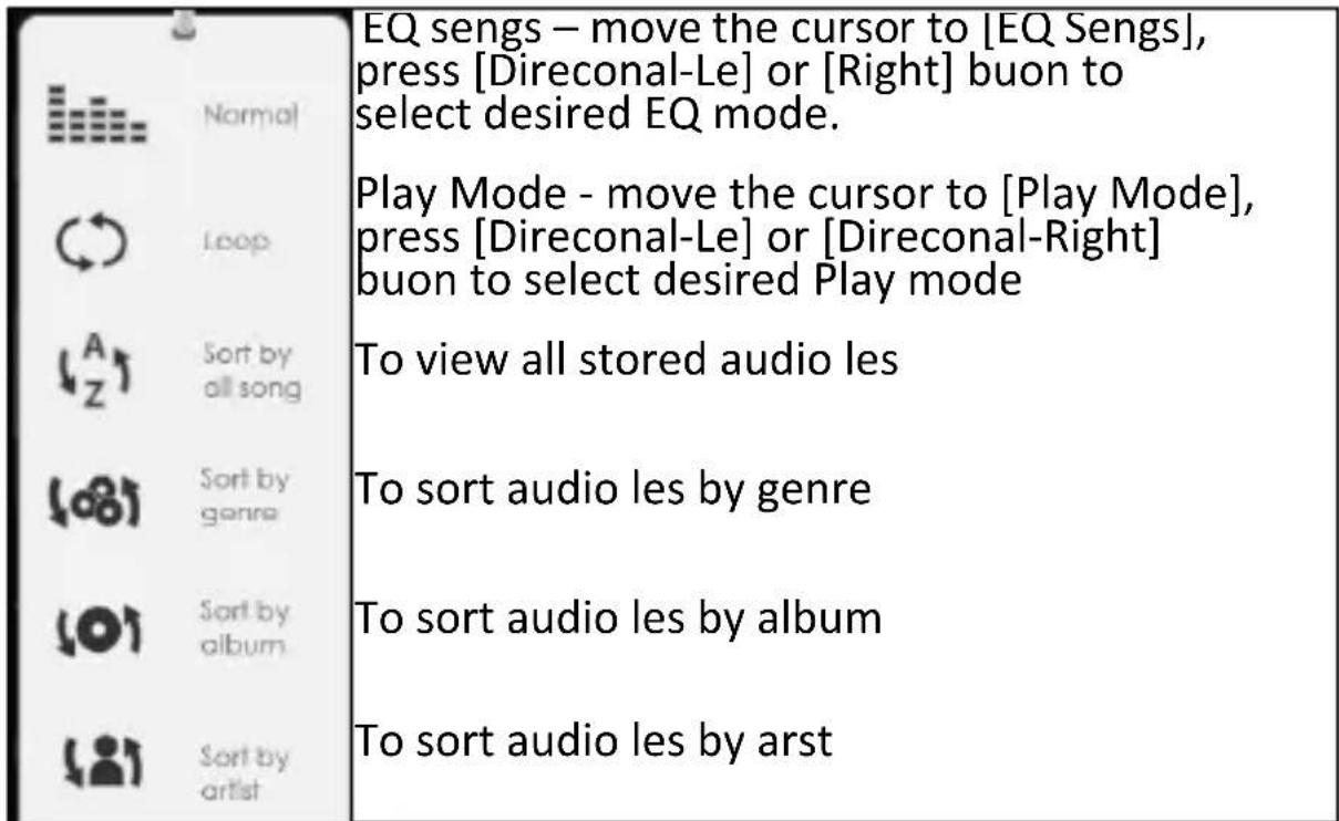 Approx APPEB02E - Using Opon Menu in Music Player - 1