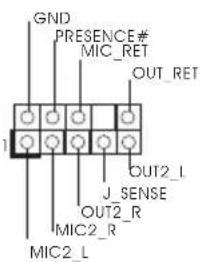 GND PRESENCE# MIC_RET OUT_RET J_SENSE OUT2_L J_SENSE MIC2_R MIC2_L