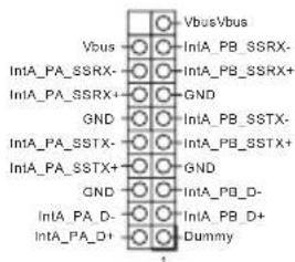 VbusVbus Vbus IntA_PA_SSRX- IntA_PA_SSRX+ GND IntA_PA_SSTX- IntA_PA_SSTX+ GND IntA_PA_D- IntA_PA_D+ GND GND GND VbusVbus IntA_PB_SSRX- IntA_PB_SSRX+ GND GND GND GND GND GND GND GND Dummy 1