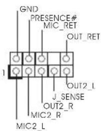GND PRESENCE# MIC_RET OUT_RET 1 J_SENSE OUT2_L J_SENSE MIC2_R MIC2_L