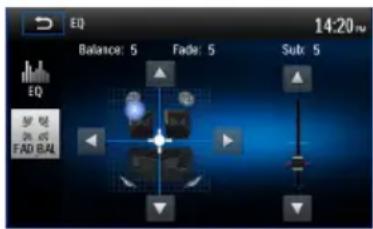 AUDIOVOX VME 9125 NAV - Balance/Fader einstellen - 1