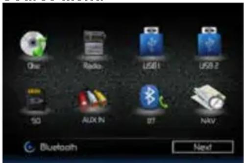 AUDIOVOX VME 9425 - Playing Source Selection - 1