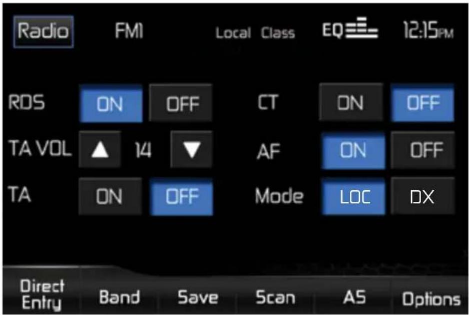 AUDIOVOX VME 9425 - Écran Options - 1