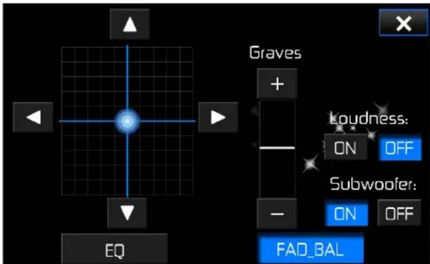 AUDIOVOX VME 9725 NAV - Écran Balance/Fader - 1