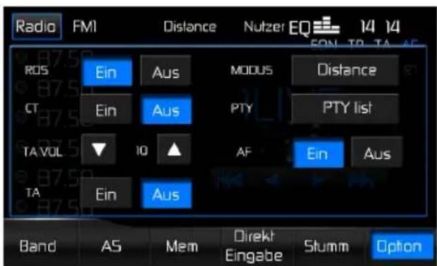 AUDIOVOX VME 9725 NAV - Menu Optionen - 1