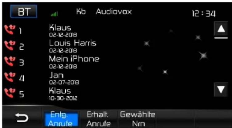 AUDIOVOX VME 9725 NAV - Entgangene Anrufe - 1