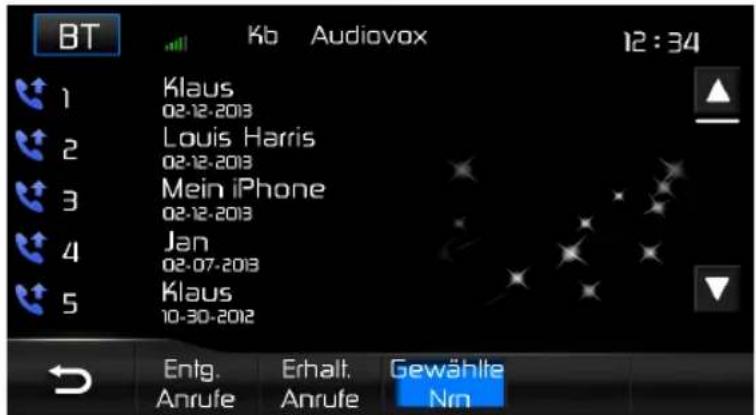 AUDIOVOX VME 9725 NAV - Gewählte Nummern - 1