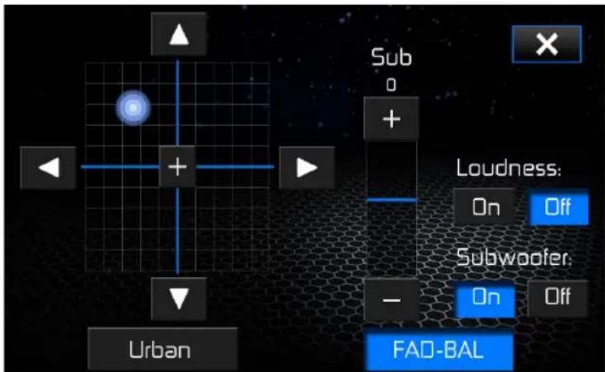AUDIOVOX VME 9725 NAV - Balance/Fader Screen - 1