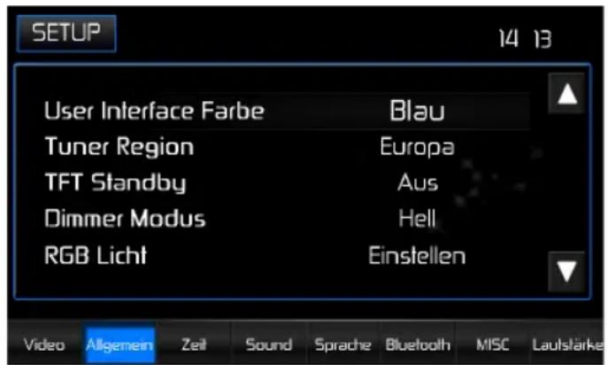 AUDIOVOX VME 9725 NAV - Aufrufen des Setup-Menus: - 1