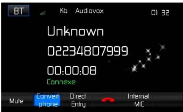 AUDIOVOX VME 9725 NAV - Transfert d'appele - 1