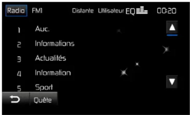 AUDIOVOX VME 9725 NAV - Recherche de station par type de programme - 1