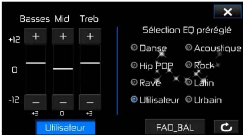 AUDIOVOX VME 9725 NAV - L'écran de l'égaliseur - 1