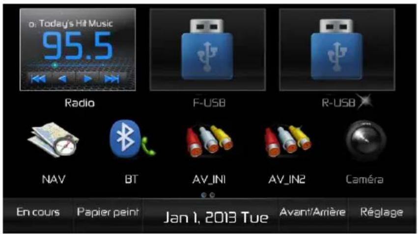 AUDIOVOX VME 9725 NAV - Menu Source avant - 1