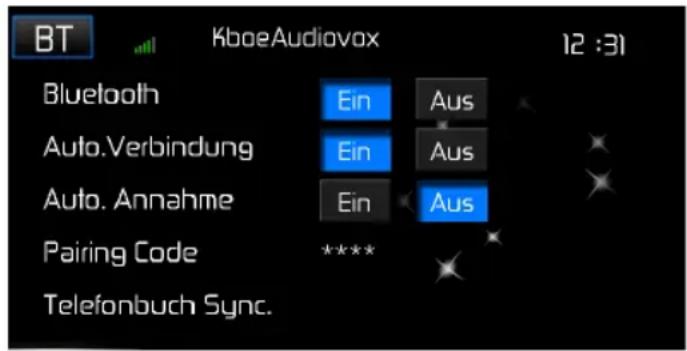 AUDIOVOX VME 9725 NAV - HINWEIS: Die folgenden Prozeduren sind generisch. Die Prozeduren zum Verbinden von Mobiltelefonen können je nach Hersteller des Mobiltelefonsleitung abweichen. - 1