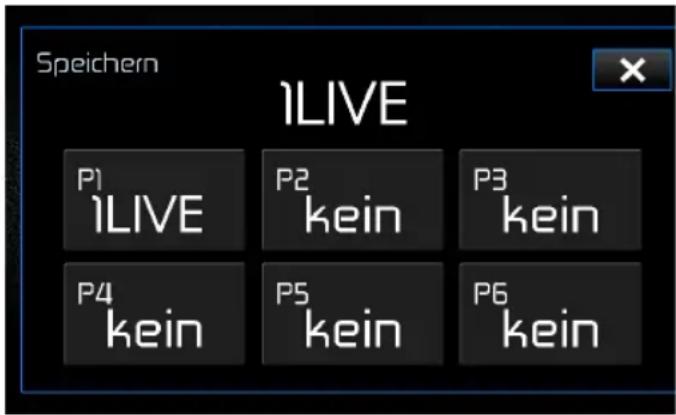 AUDIOVOX VME 9725 NAV - Speichern eines Senders - 1