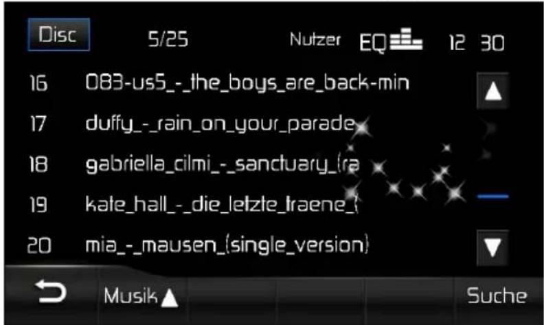 AUDIOVOX VME 9725 NAV - Wiedergabelisten-Menu - 1