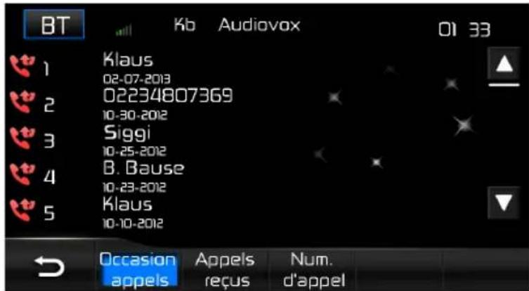 AUDIOVOX VME 9725 NAV - Appels manqués - 1