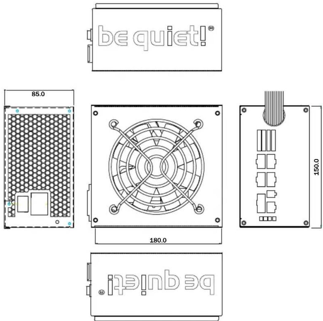 Be Quiet! Dark Power PRO 850W - DIMENSIONS OF THE POWER SUPPLY - 1