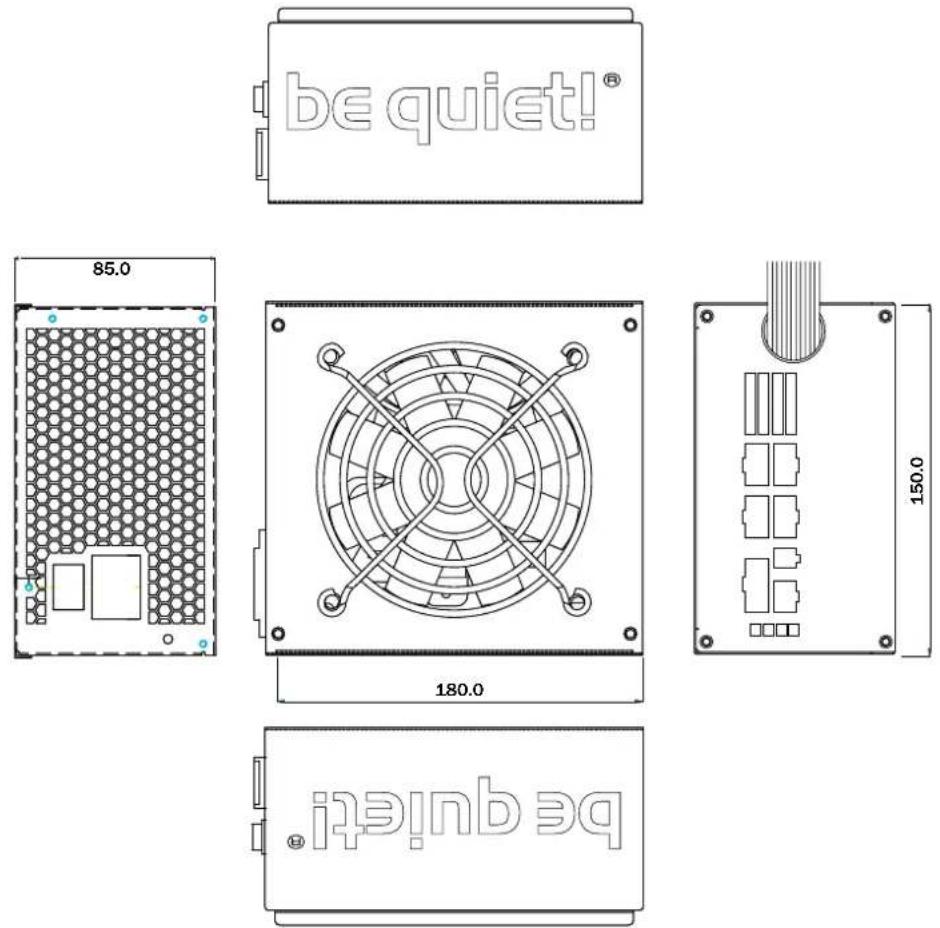 Be Quiet! Dark Power PRO 650W - DIMENSIONS OF THE POWER SUPPLY - 1