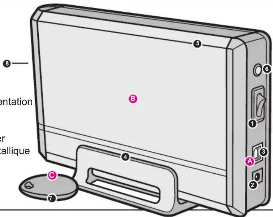 Aluratek AHDURS350F500 - Caracteristiques du disque RFID dur de 3,5 po - 1
